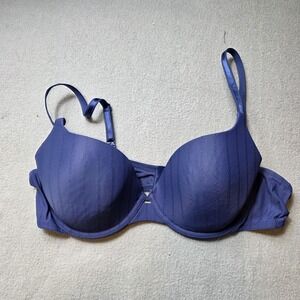Vassarette Bra 38B Blue Underwire Lightly Lined T-Shirt Convertible